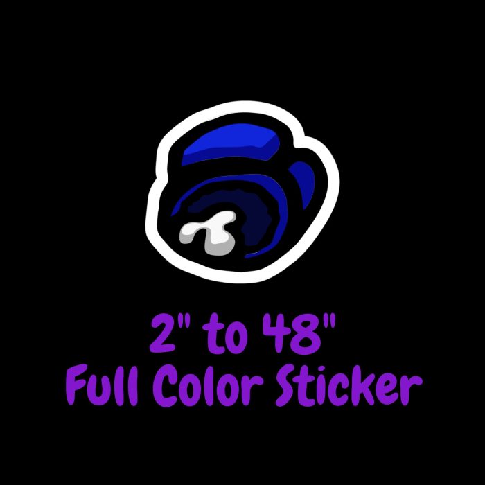 Among us Full Color Vinyl Sticker - Custom Size