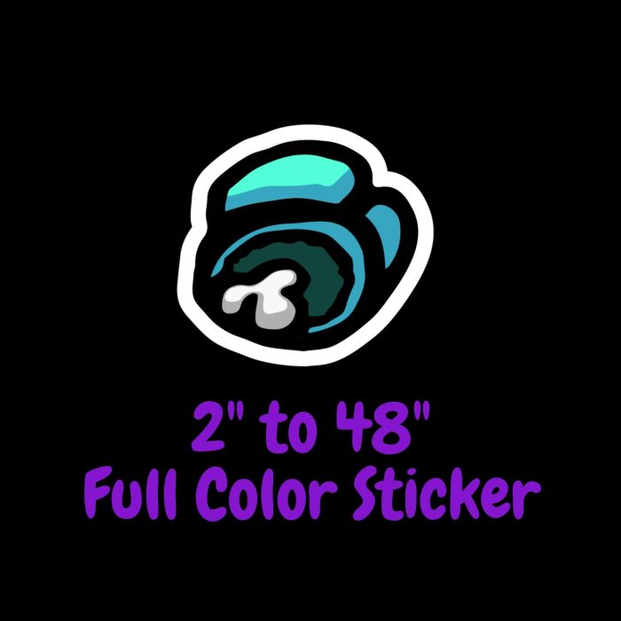 Among us Full Color Vinyl Sticker - Custom Size