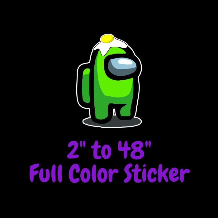 Among us Full Color Vinyl Sticker - Custom Size