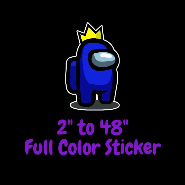 Among us Full Color Vinyl Sticker - Custom Size