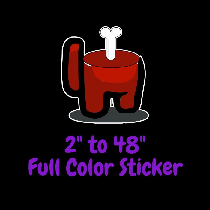 Among us Full Color Vinyl Sticker - Custom Size