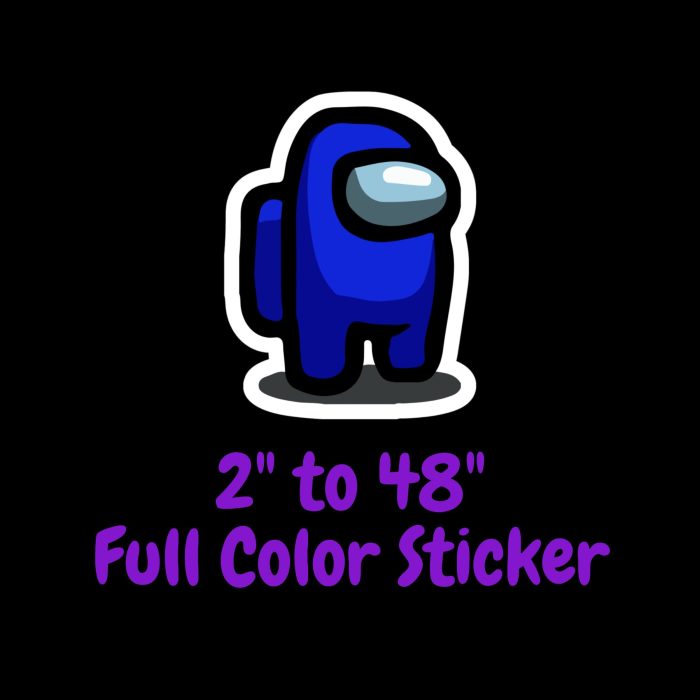 Among us Full Color Vinyl Sticker - Custom Size