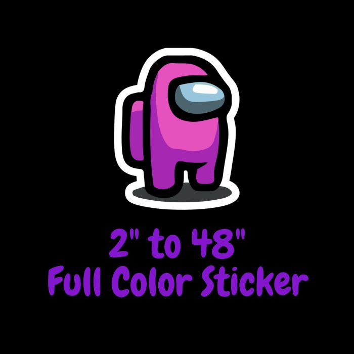 Among us Full Color Vinyl Sticker - Custom Size