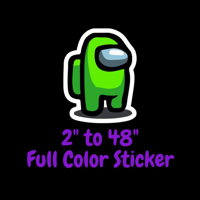 Among us Full Color Vinyl Sticker - Custom Size