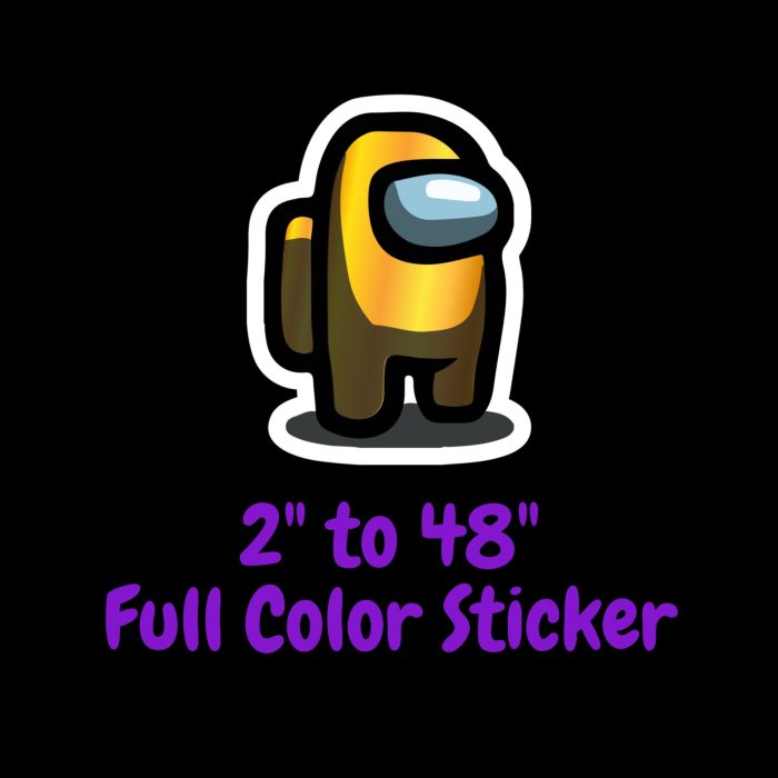 Among us Full Color Vinyl Sticker - Custom Size