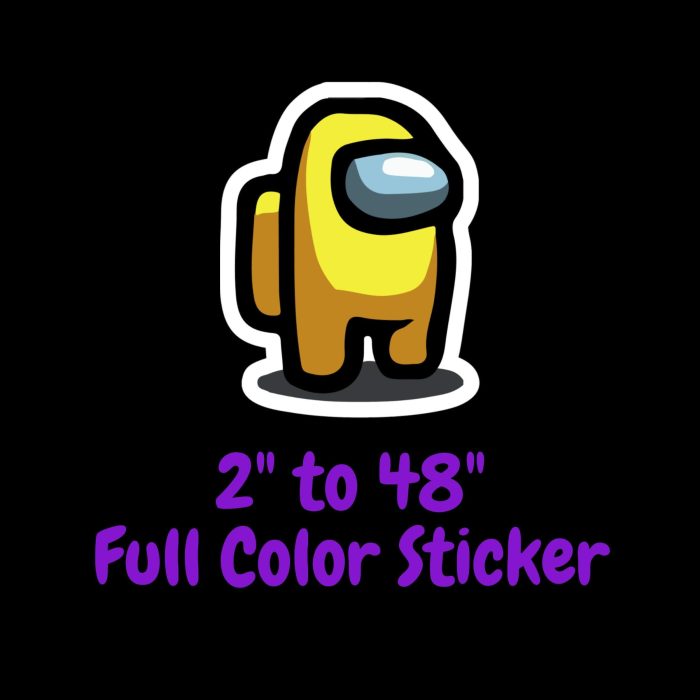 Among us Full Color Vinyl Sticker - Custom Size