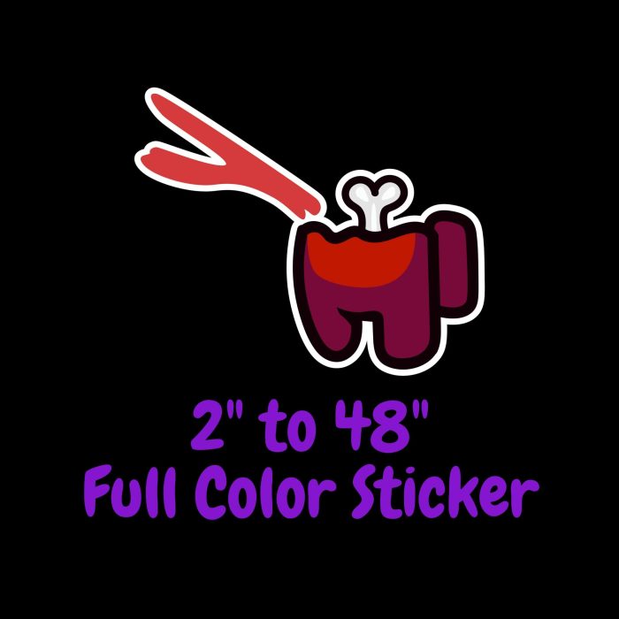 Among us Full Color Vinyl Sticker - Custom Size
