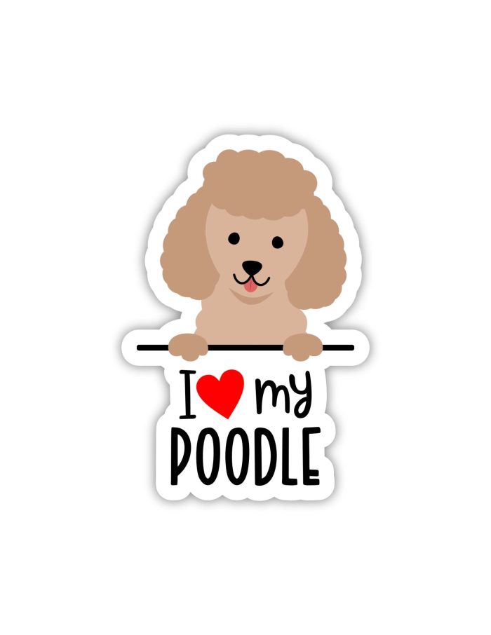 I Love My Poodle - Dog Full Color Vinyl Decal
