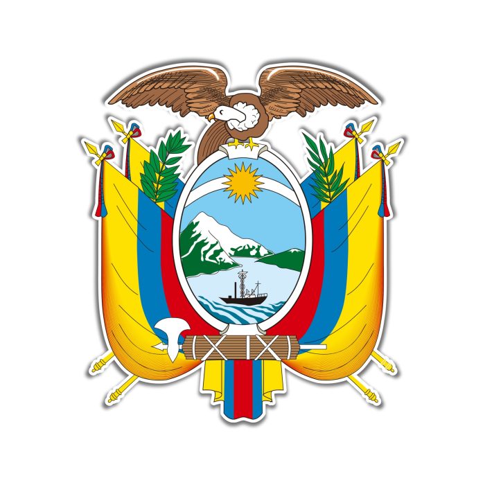Ecuador Coat of Arms Full Color Vinyl Decal