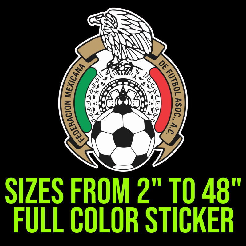 Mexico National Team Full Color Vinyl Sticker - Custom Size