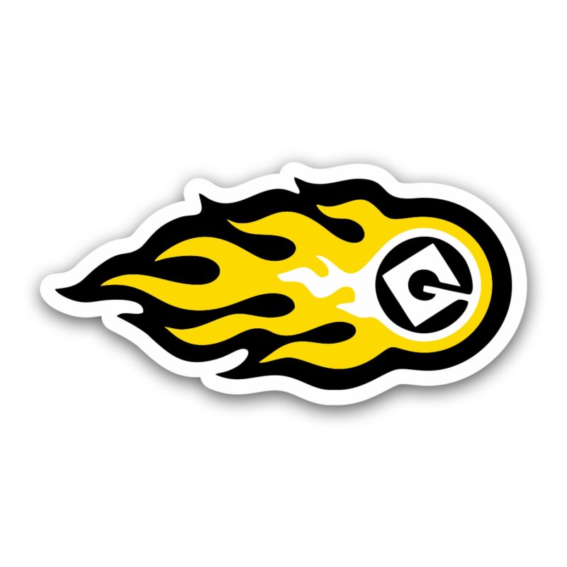 Despicable Me - Gru Logo Fire Ball - Full Color Vinyl Sticker - Custom Size