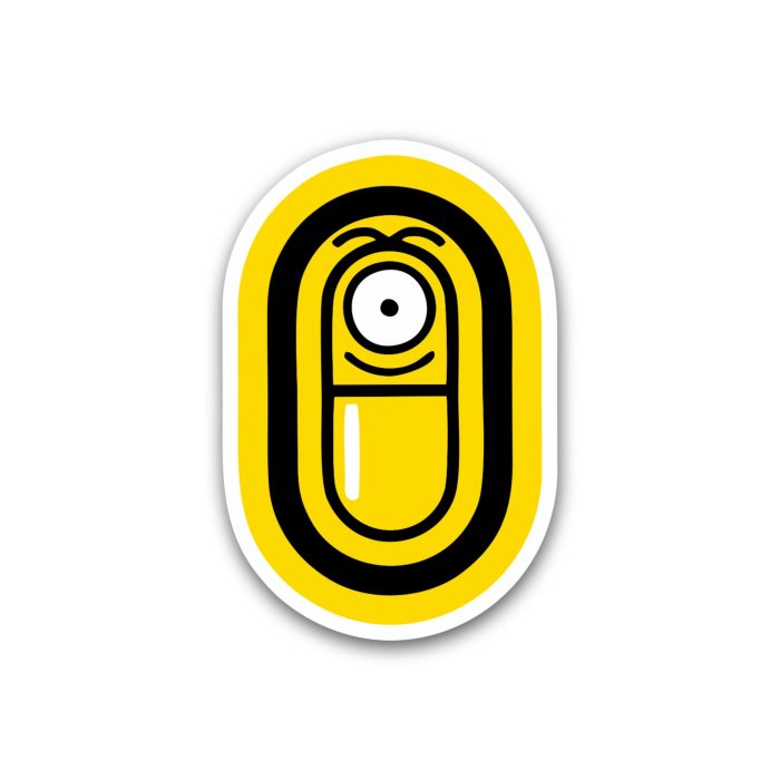 Despicable Me - Minion Pill - Full Color Vinyl Sticker - Custom Size