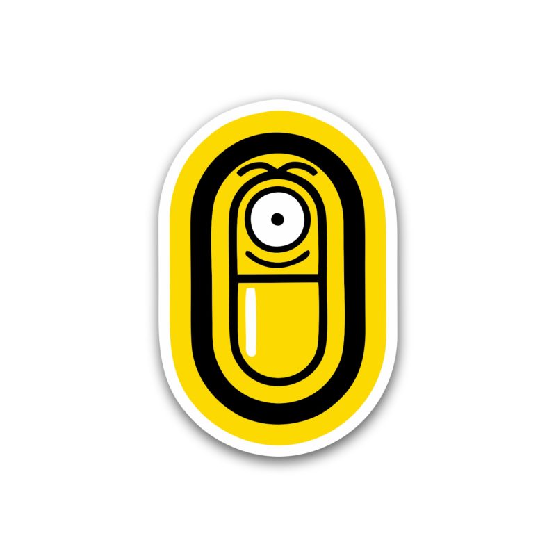Despicable Me - Minion Pill - Full Color Vinyl Sticker - Custom Size