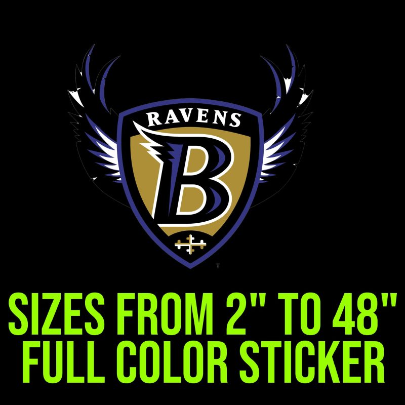 Baltimore Ravens Full Color Vinyl Sticker - Custom Size