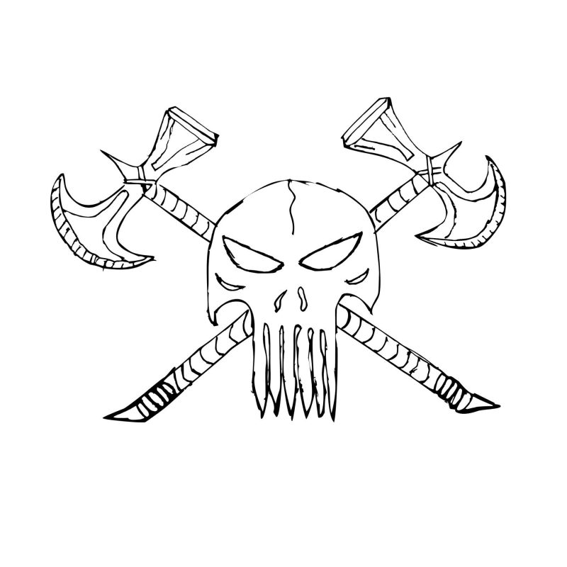 Custom Skull Vinyl Decal - Skihammer