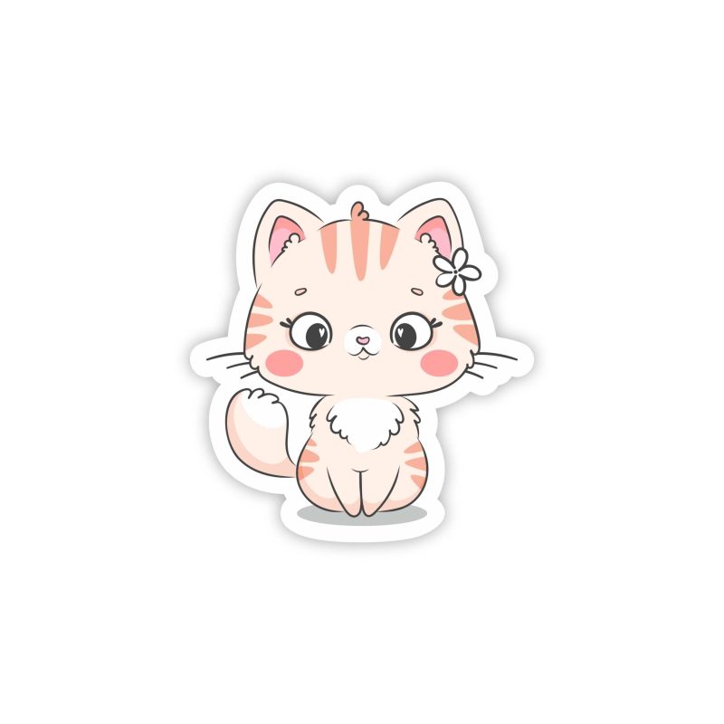 Cat Full Color Vinyl Decal - Custom Size