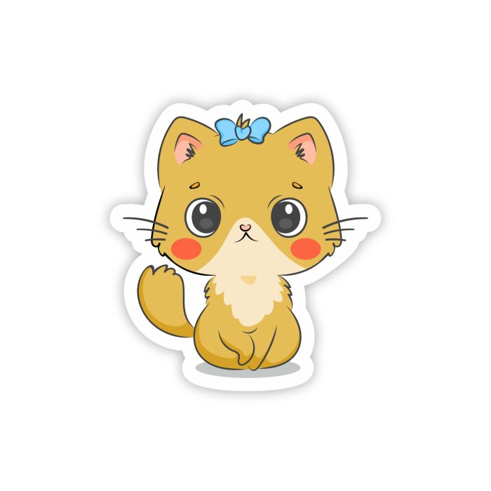 Cat Full Color Vinyl Decal - Custom Size