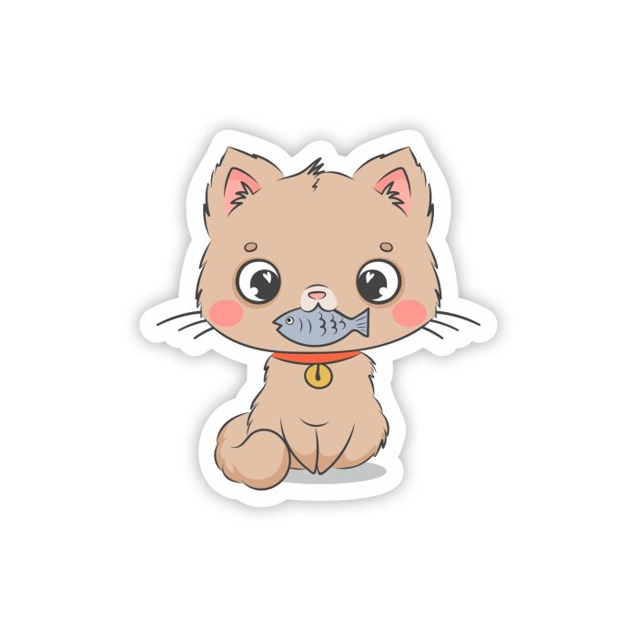Cat Full Color Vinyl Decal - Custom Size