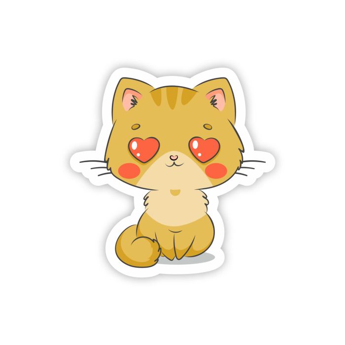 Cat Full Color Vinyl Decal - Custom Size