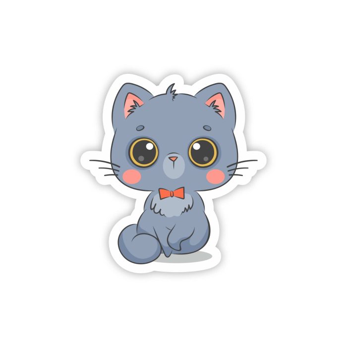Cat Full Color Vinyl Decal - Custom Size