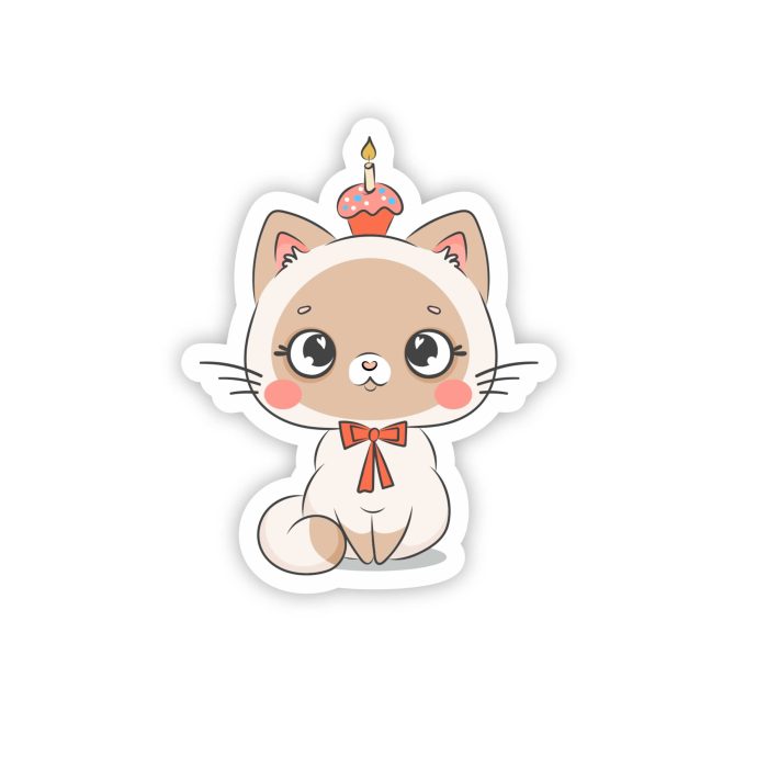 Cat Full Color Vinyl Decal - Custom Size