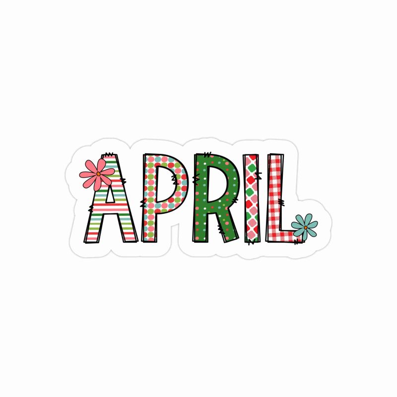 April - Month - Full Color Vinyl Decal - Custom Size