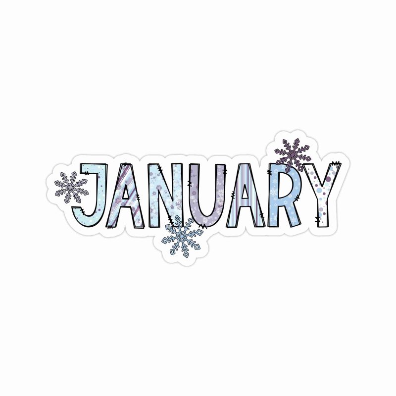 January - Month - Full Color Vinyl Decal - Custom Size