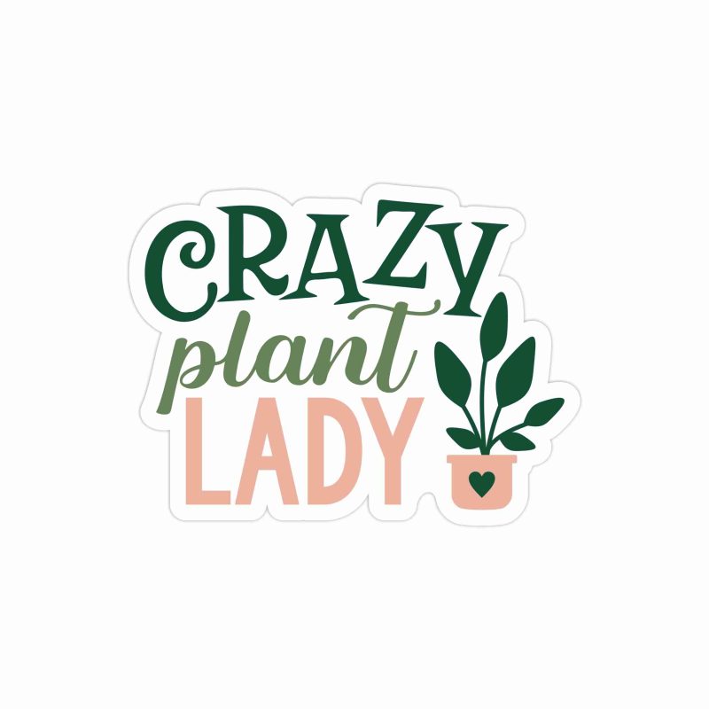 Crazy Plant Lady Full Color Vinyl Decal - Custom Size