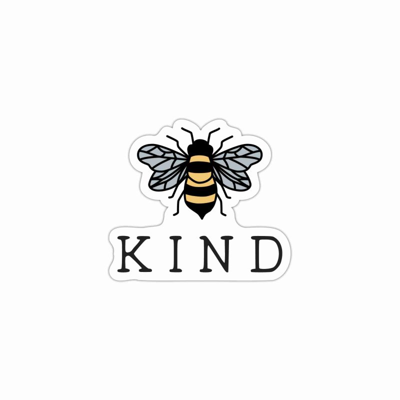 Bee Kind - Full Color Vinyl Decal - Custom Size