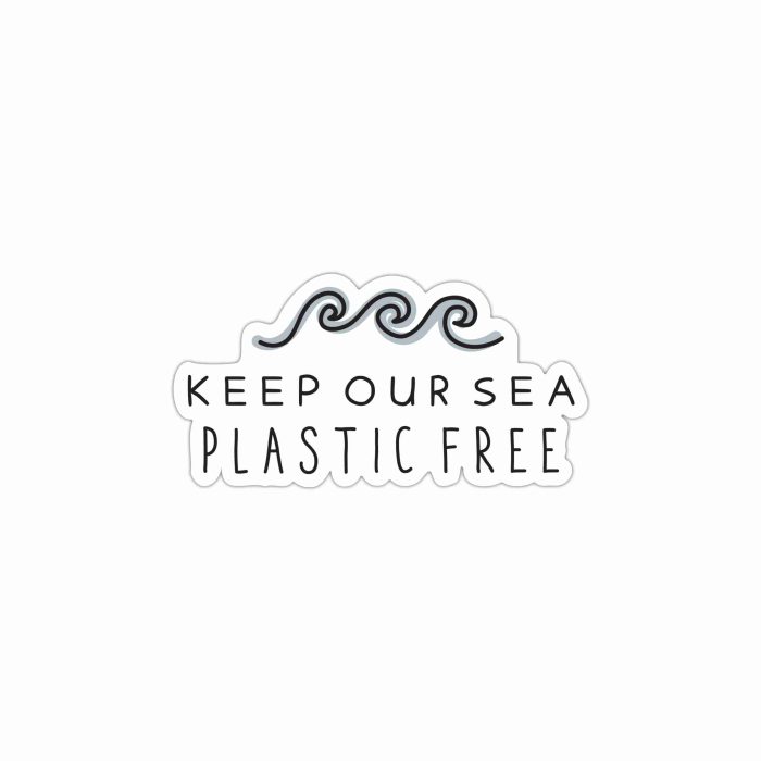Keep Our Sea Plastic Free Full Color Vinyl Decal - Custom Size