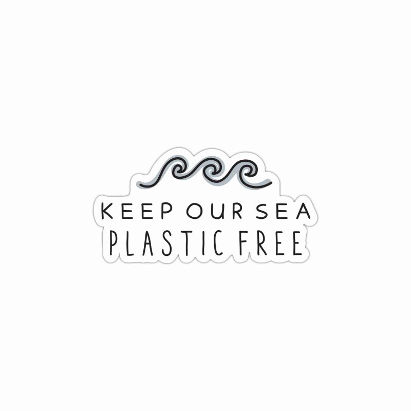 Keep Our Sea Plastic Free Full Color Vinyl Decal - Custom Size