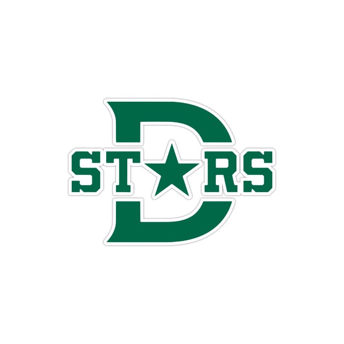 Dallas Stars  - D With Stars In Center - Full Color Vinyl Sticker - Custom Size