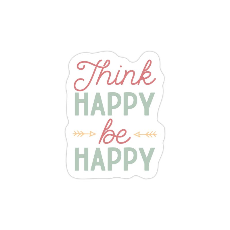 Think Happy Be Happy Full Color Vinyl Decal - Custom Size