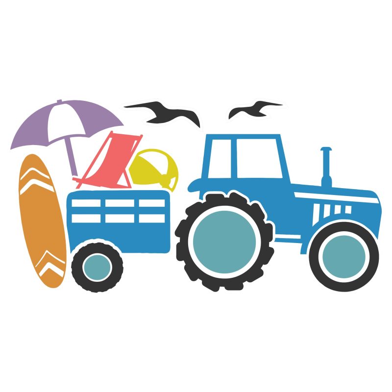 Summer Tractor - Full Color Vinyl Decal