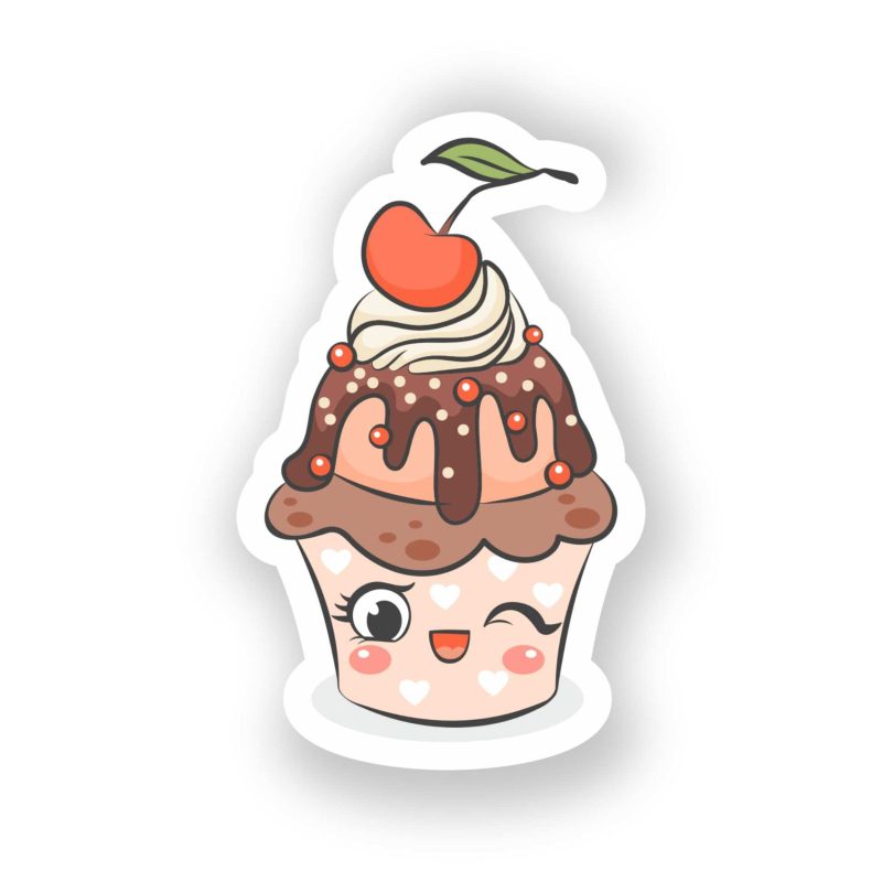 Sundae Cupcake Full Color Vinyl Decal - Custom Size