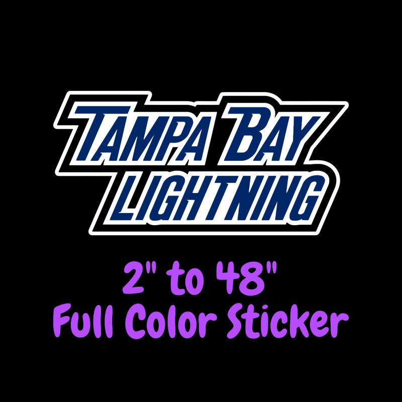 Tampa Bay Lightning - Name - Full Color Vinyl Sticker - Custom Size