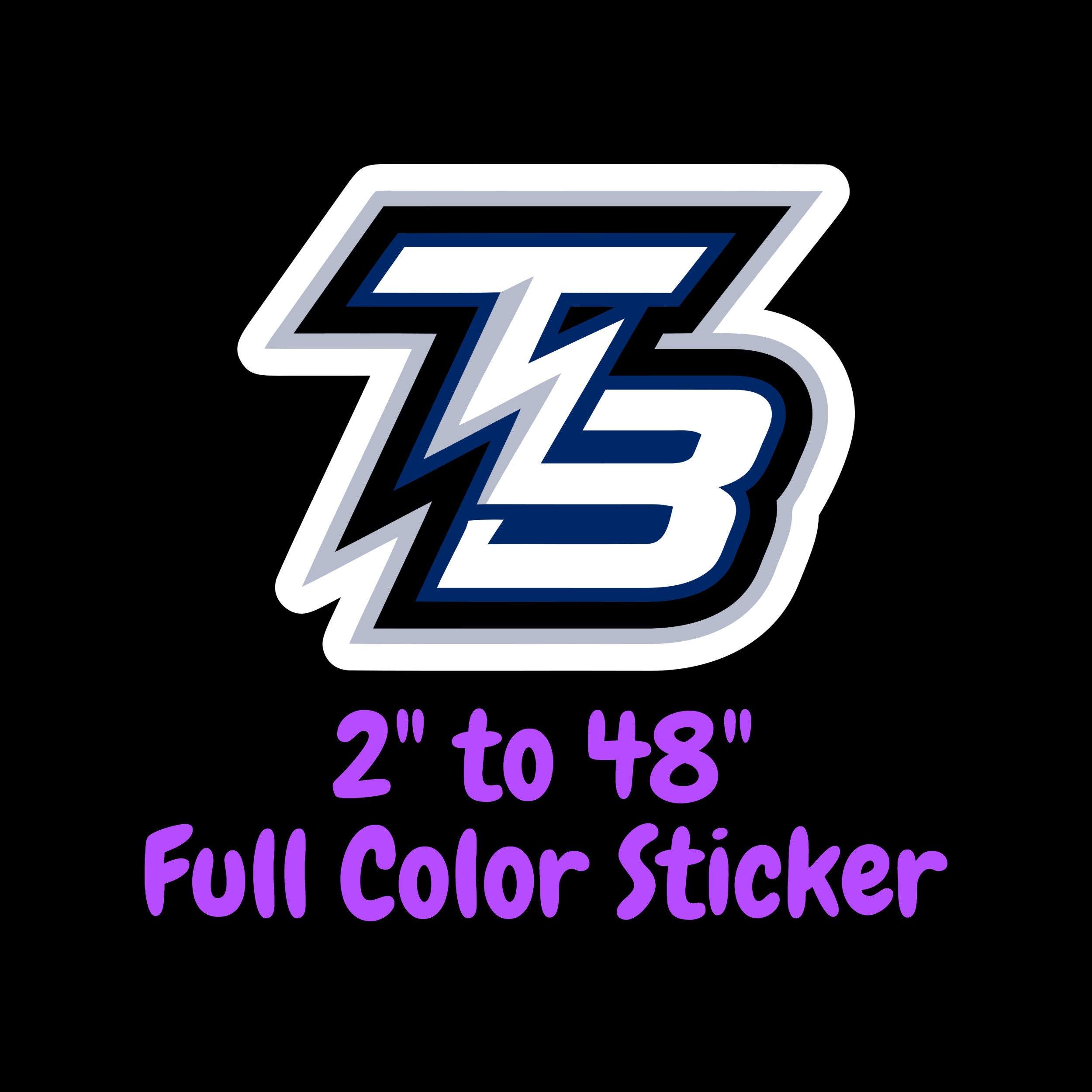 Tampa Bay Lightning - TB - Full Color Vinyl Sticker - Custom Size