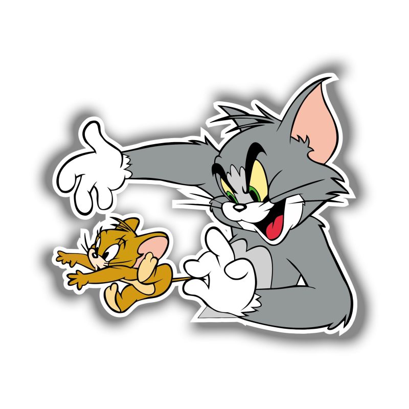 Tom and Jerry - Full Color Vinyl Sticker - Custom Size