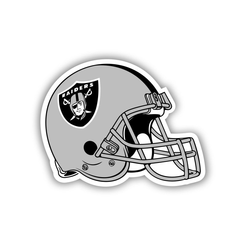Las Vegas Raiders - Helmet - Full Color Vinyl Sticker - Custom Size