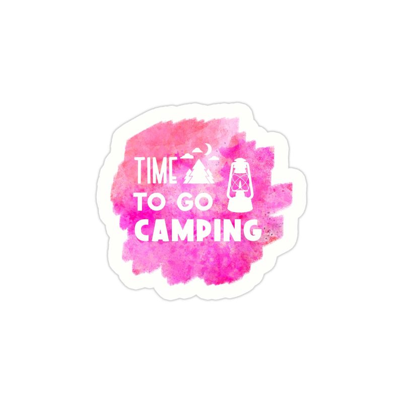 Time To Go Camping Full Color Vinyl Decal - Custom Size