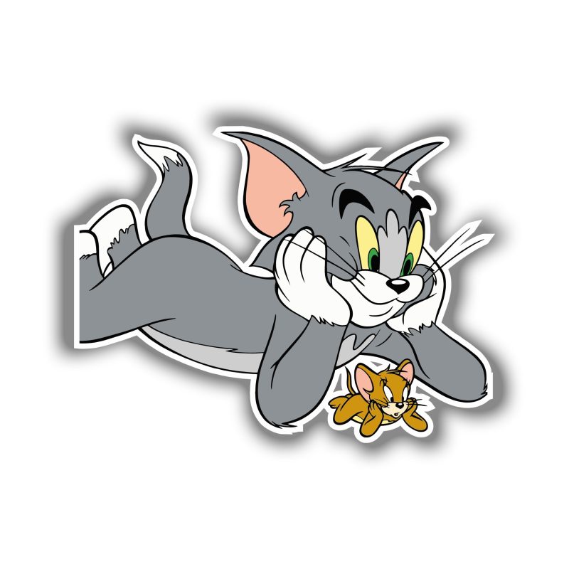 Tom and Jerry - Full Color Vinyl Sticker - Custom Size