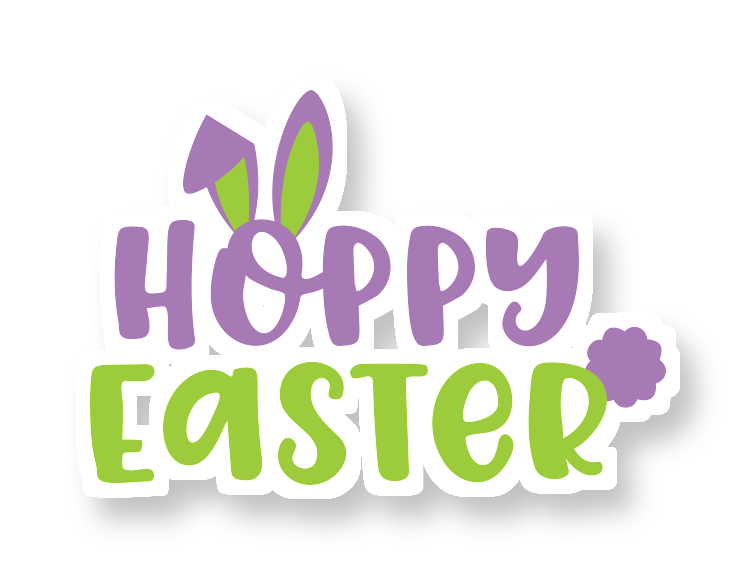 Hoppy Easter - Full Color Vinyl Sticker - Custom Size
