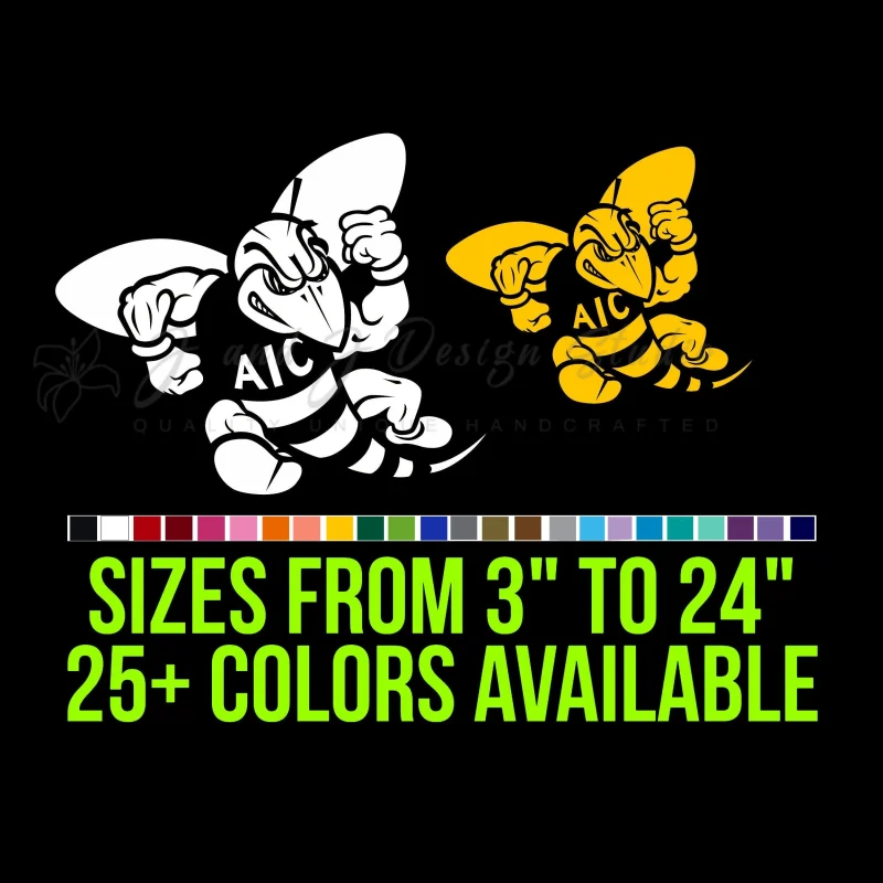 AIC Yellow Jackets Vinyl Decal - Custom Size