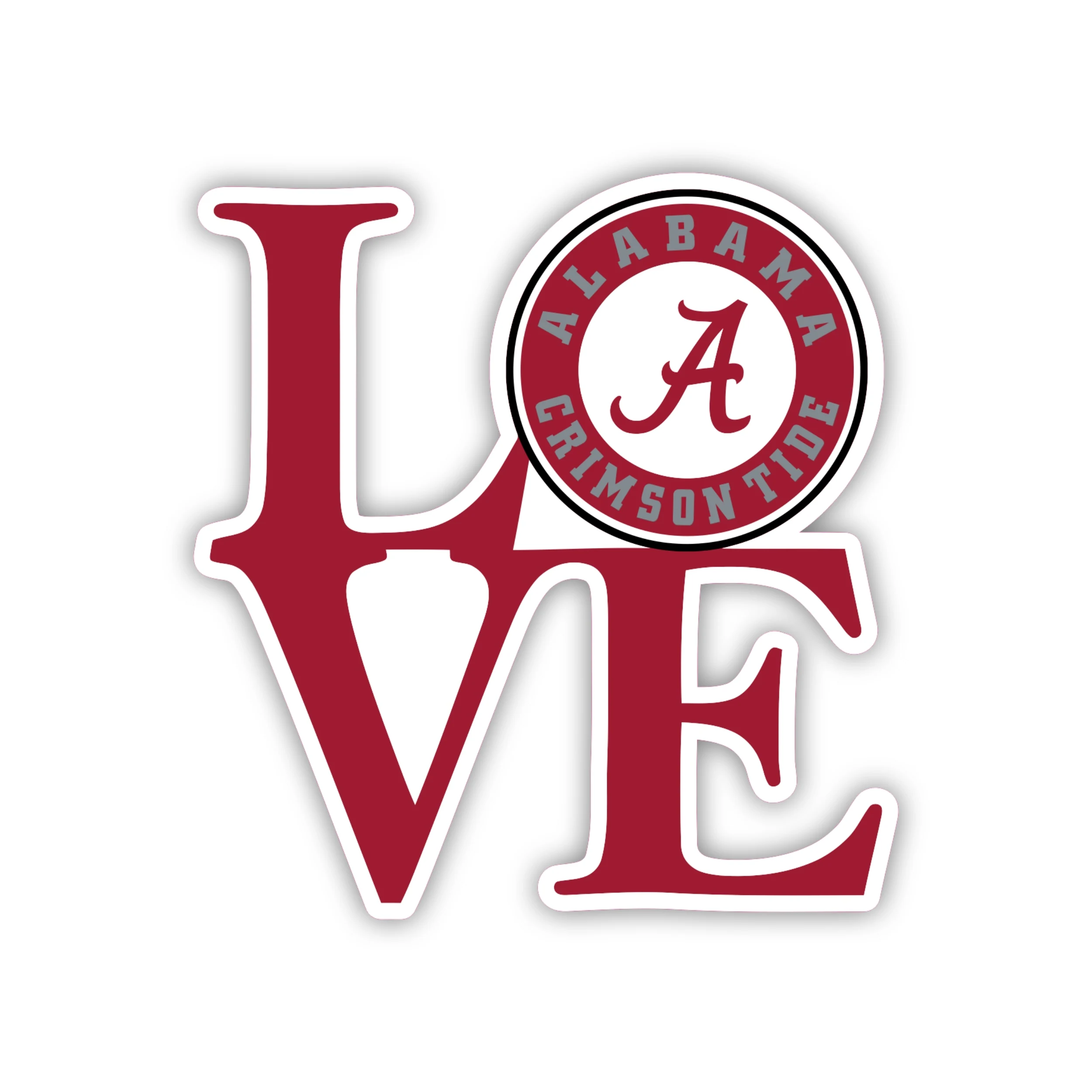 Alabama Crimson Tide - Love - Iron On DTF Transfer - Custom Size