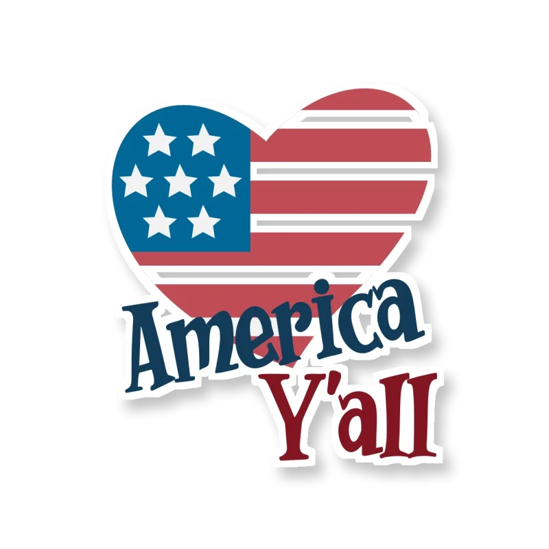 America Yall - Full Color Vinyl Sticker - Custom Size