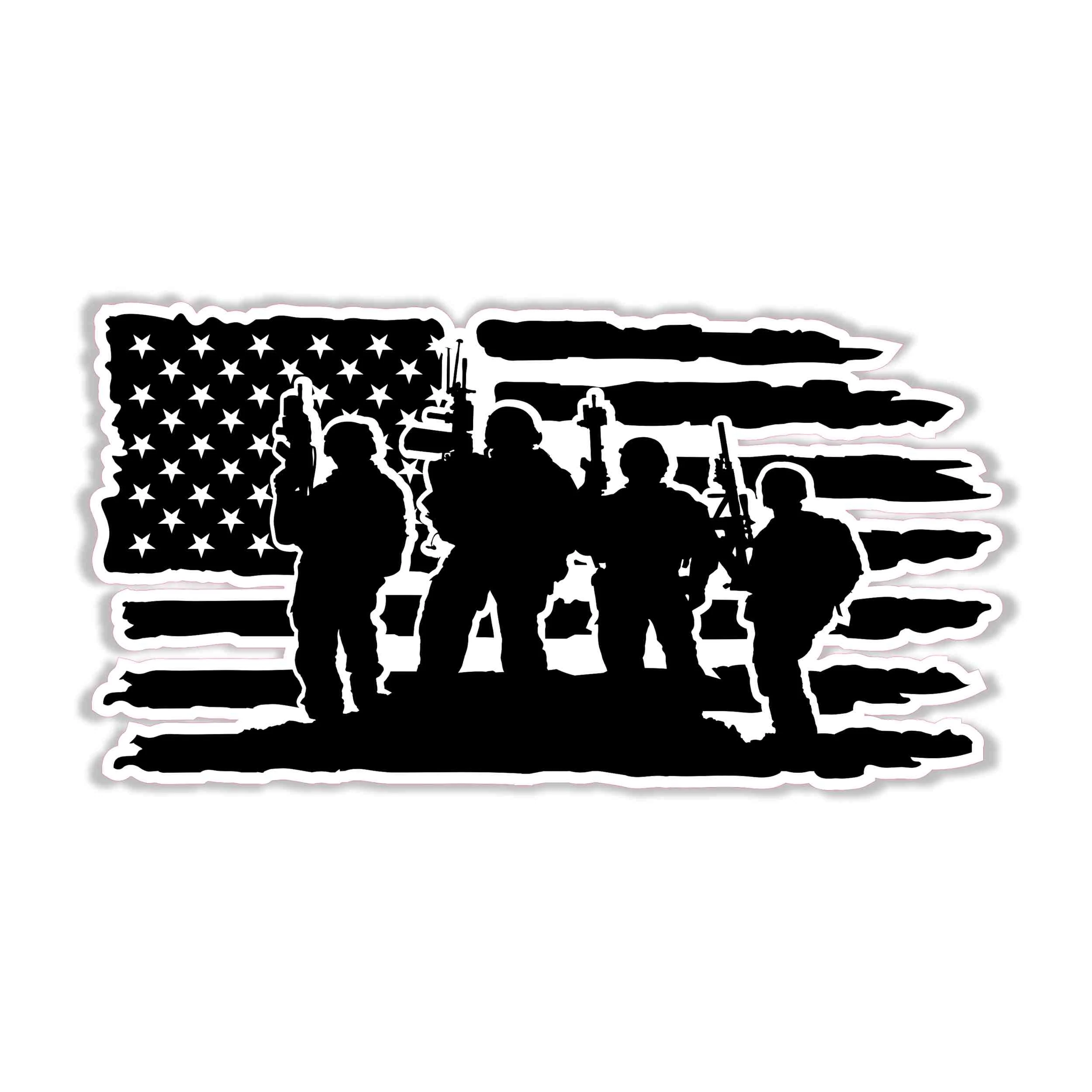 American Flag Full Color Vinyl Decal - Custom Size