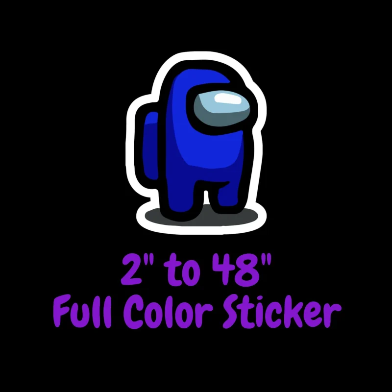 Among us Full Color Vinyl Sticker - Custom Size