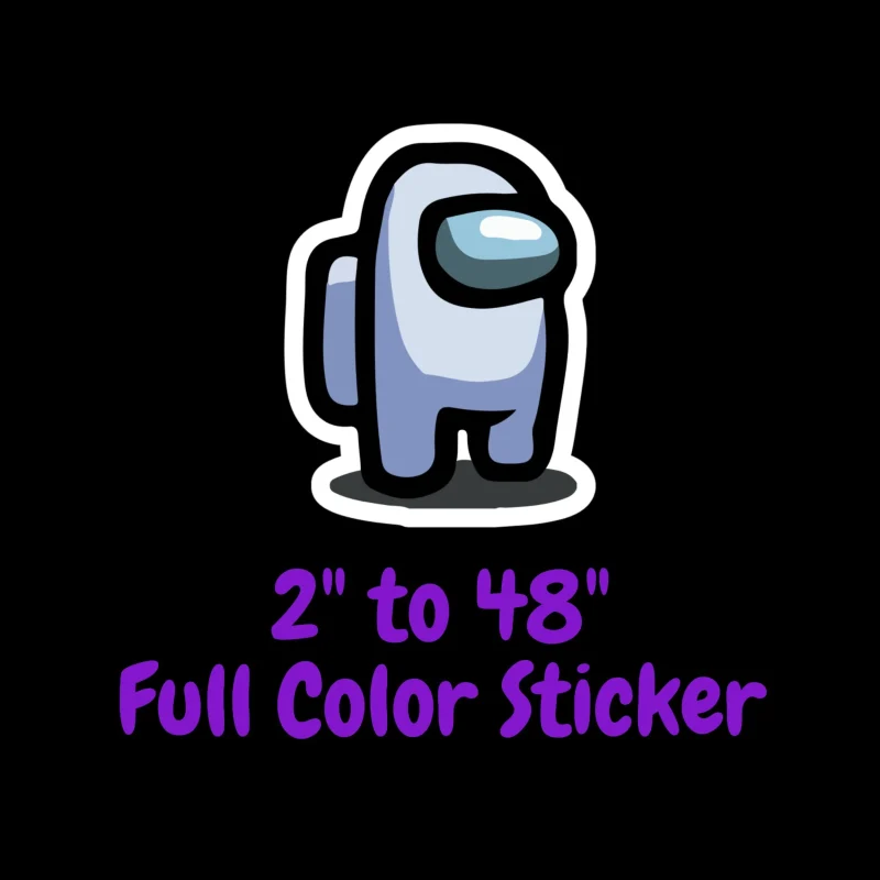 Among us Full Color Vinyl Sticker - Custom Size
