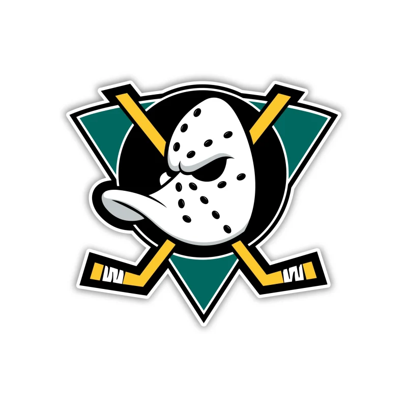 Anaheim Ducks - Duck With Hockey Sticks - Iron On DTF Transfer - Custom Size