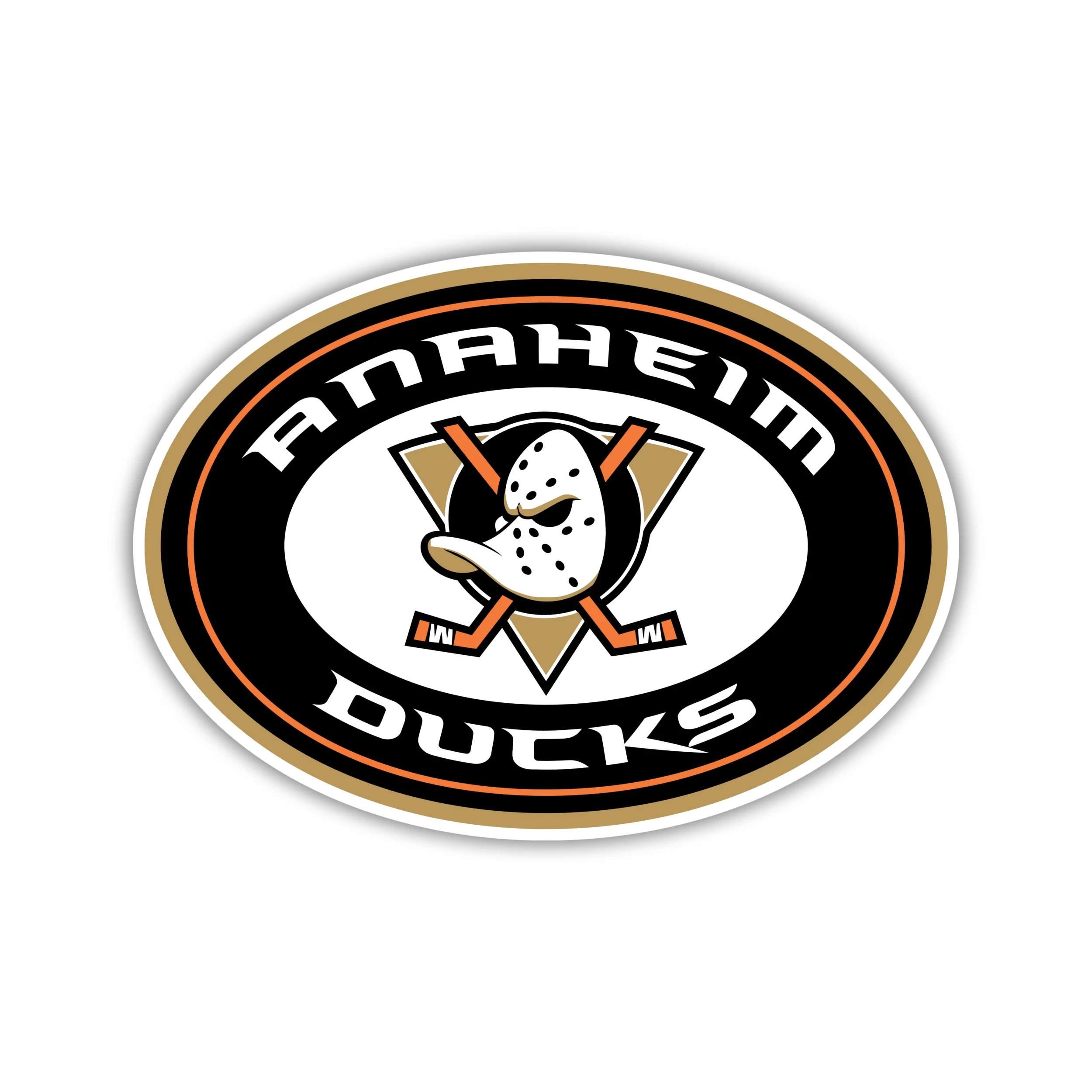 Anaheim Ducks - Oval With Name And Duck - Iron On DTF Transfer - Custom Size